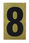 Reflective House Number - Rowan Black & Gold Sticker #8